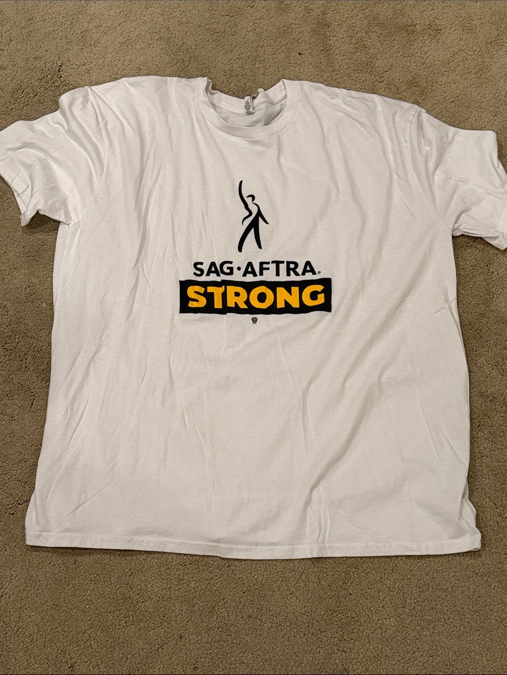 SAG-AFTRA Strong White Logo T-Shirt - Men's Casual Tee